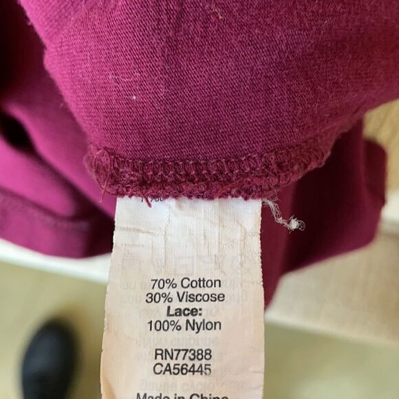 J. Crew Burgundy Crew Neck Pullover Lightweight Lace Top (Size: Small) - Picture 10 of 15